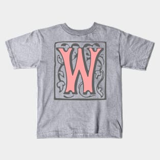 Letter W in pink and grey Kids T-Shirt